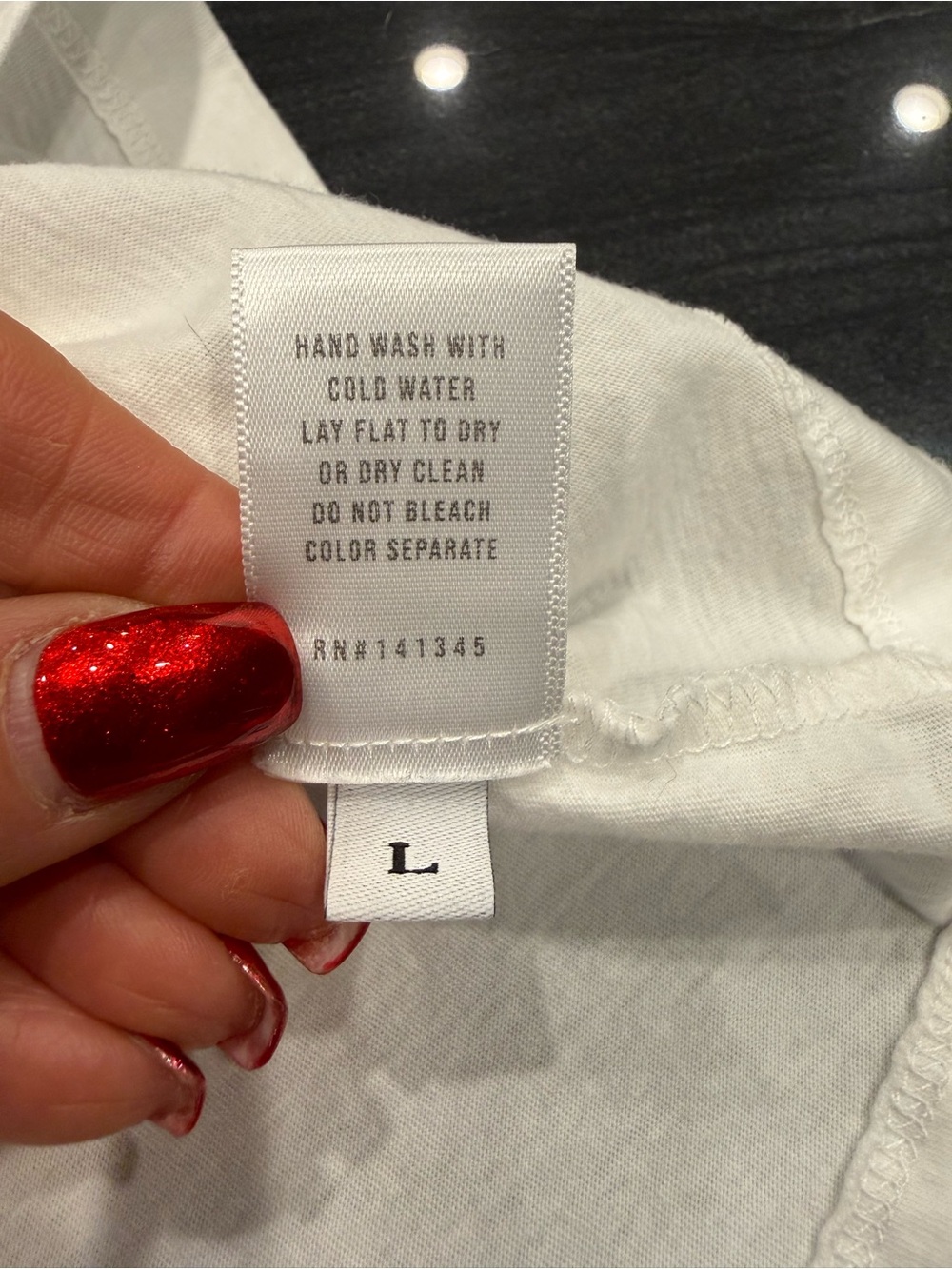 Anthropologie White Tee with Red Star Graphic and Red Ringer Neck - Picture 3 of 7